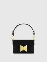 Mini Leather Shoulder Handbag With Gold Hardware